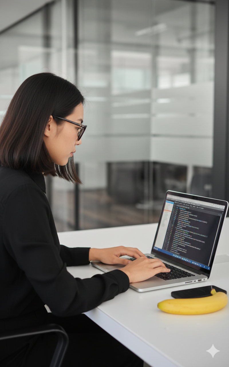 Busy professional woman at work